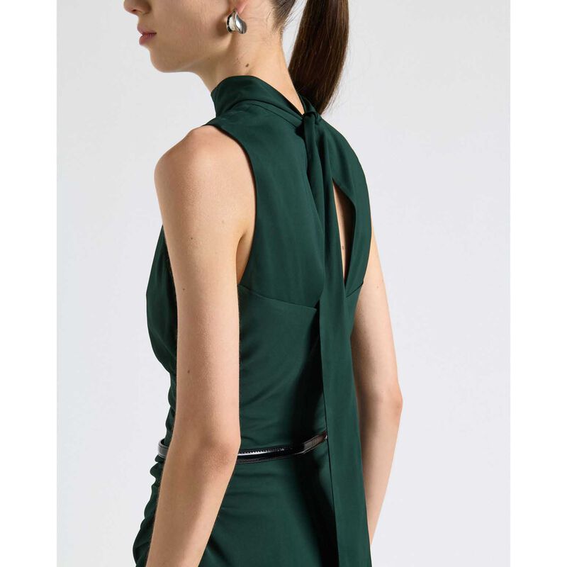 Cue Stretch Viscose Tie Neck Dress image number 3